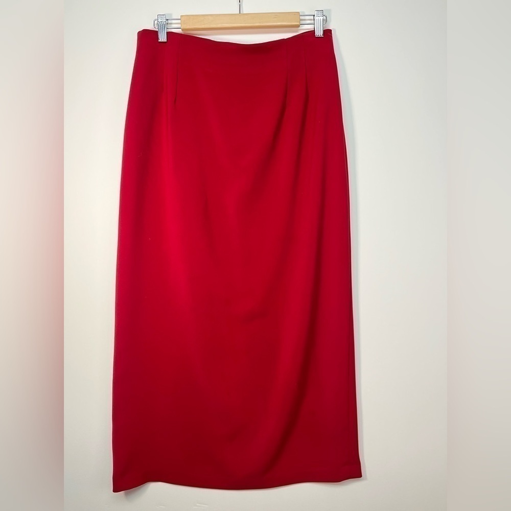 Vintage Women's Red Maxi Pencil Bodycon Size 14 Skirt ‘alanni’ by Donny Brook